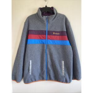 Cotopaxi Gray Teca Full Zip Striped Fleece Jacket Racehorse Men's XL Outerwear